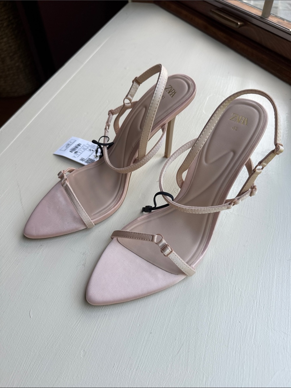 Zara Champagne / Beige Strappy Stiletto Heels